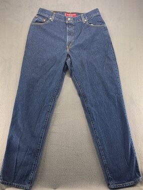 Vintage 90s Levis 550 Relaxed Fit Jeans Dark Wash 32x30 Tapered Leg
